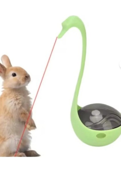 Lazerli Kuğu Şekilli Kedi Oyuncağı, Mama Dağıtıcılı. Eğlence Dolu Anlar Için Mükemmel! indirimleri