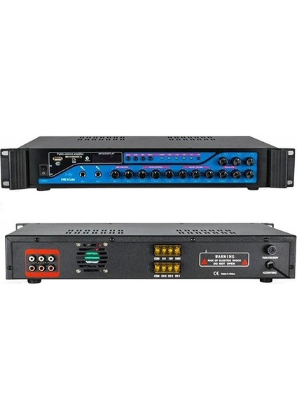 Dexun D-200 200W 3 Zone Iki Mik Grş Usb-Bt 4/16-70-100V Hat Trafolu Anfi (5047)