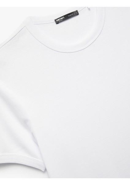 Kısa Kollu Bisiklet Yaka Pamuklu Basic Dar Kalıp Tişört modelleri