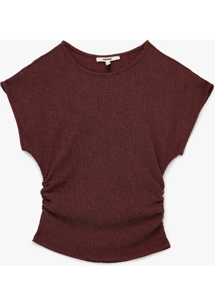 Bürümcük Kumaş Slim Fit Kısa Kollu Bisiklet Yaka Tişört