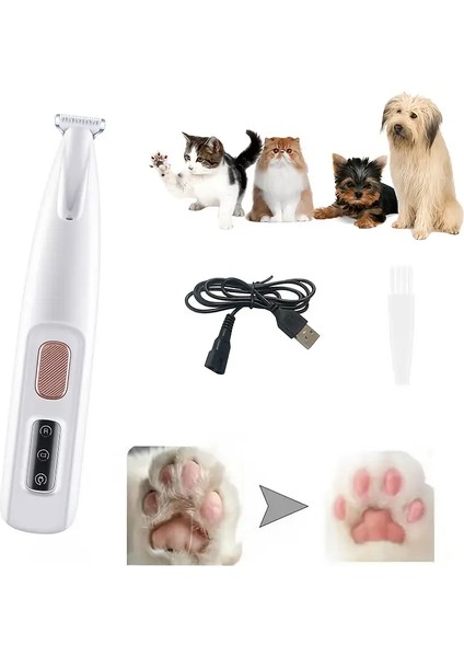 Kedi ve Köpekler Için Profesyonel Tıraş Makinesi(Pati ve Hassas Bölgeler) USB Şarjlı