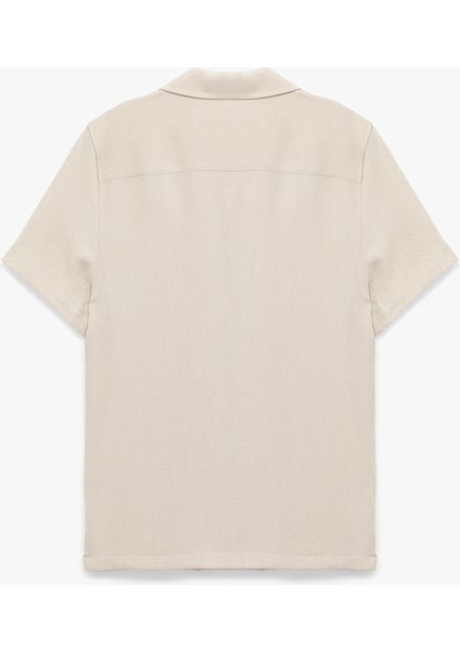 Regular Fit Kısa Kollu Düğmeli Devrik Yaka Gömlek fırsatları