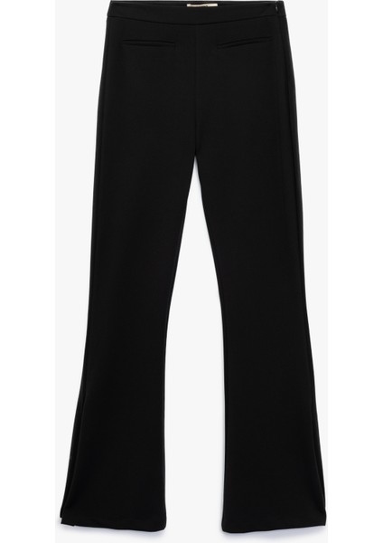 Slim Fit Yırtmaç Detaylı Ispanyol Paça Pantolon