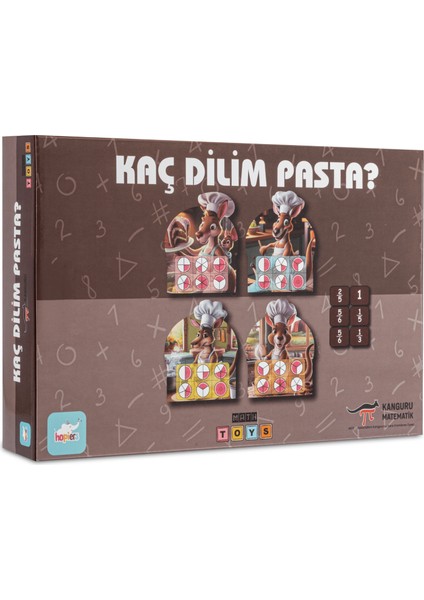 Kanguru Matematik Kaç Dilim Pasta Oyunu - Kesirler & Bölme Öğrenme | 2-4 Oyuncu | Müfredata Uyumlu / 7-9 Yaş