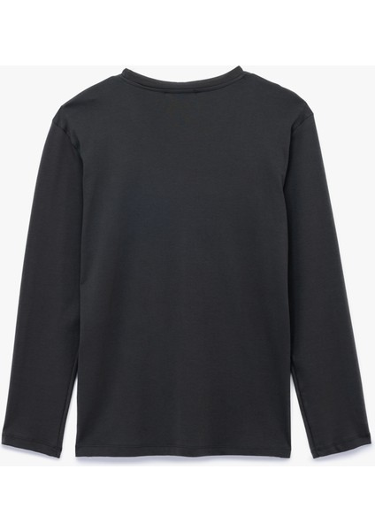 Pamuklu Bisiklet Yaka Basic Uzun Kollu Tişört fiyatları