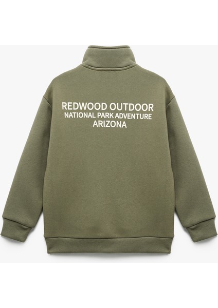 Uzun Kollu Şardonlu Yarım Fermuarlı Dik Yaka Sweatshirt fiyatları