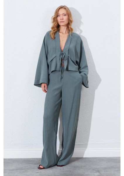 Kadın Haki Palazzo Pantolon modelleri