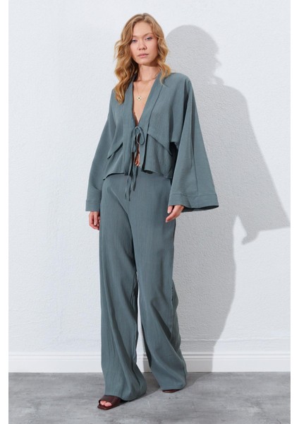 Kadın Haki Palazzo Pantolon fırsatları