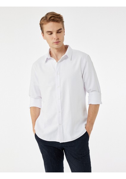 Regular Fit Klasik Yaka Uzun Kollu Oxford Gömlek