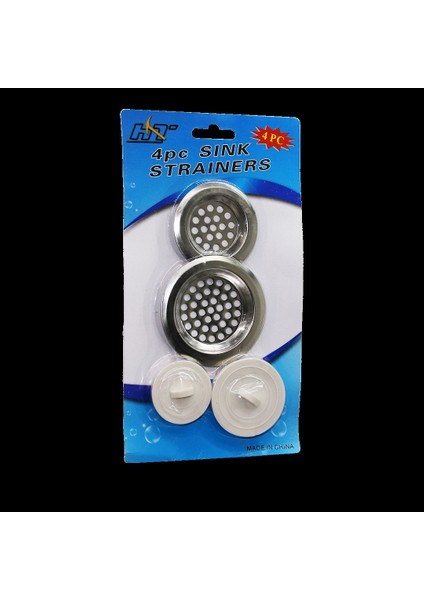 4 Parça Metal Lavabo Süzgeç ve Tıpa Seti (5047)