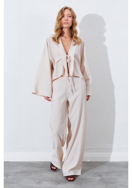 Kadın Bej Palazzo Pantolon