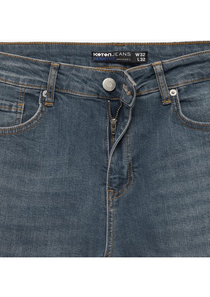 Pamuklu Normal Bel Cep Detaylı Skinny Fit Jean Pantolon - Michael Jean fırsatları