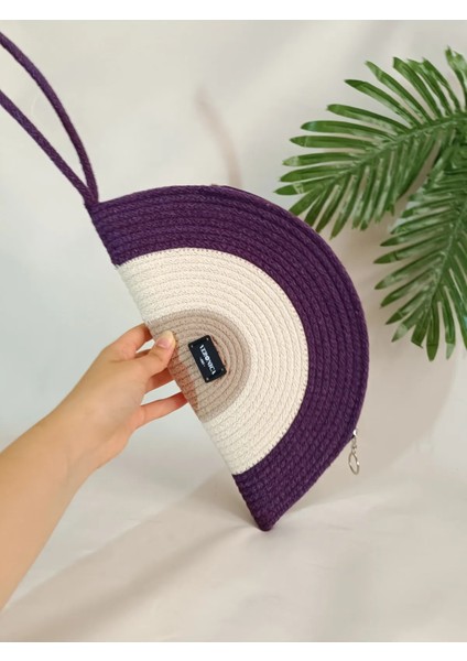 Veronica Art Renkli Clutch El Çantası Mor