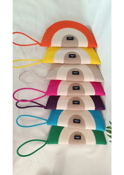 Veronica Art Renkli Clutch El Çantası Mor modelleri