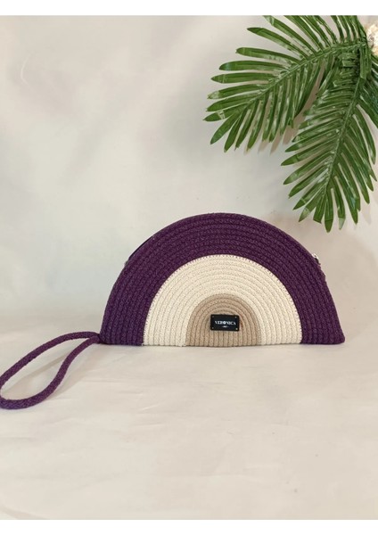 Veronica Art Renkli Clutch El Çantası Mor indirimleri