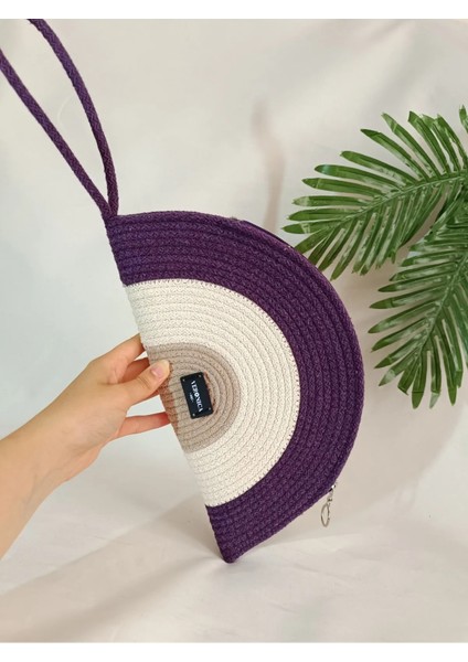 Veronica Art Renkli Clutch El Çantası Mor