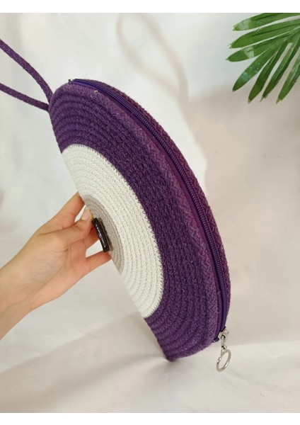 Veronica Art Renkli Clutch El Çantası Mor