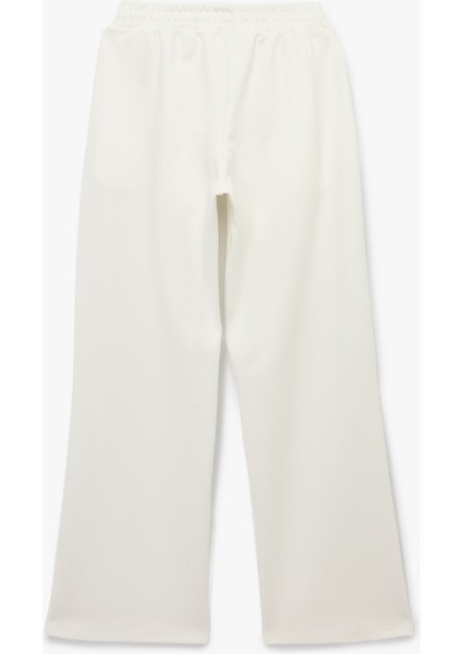 Pamuklu Şardonlu Biyeli Baskılı Beli Lastikli Geniş Paça Eşofman Altı fiyatları