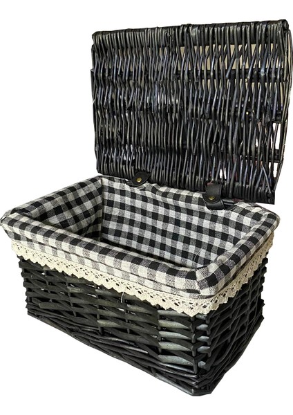 Siyah Kapaklı Sepet Dikdörtgen. Kçk 29 x 20 x 15 cm modelleri