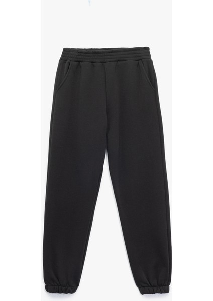 Üç Iplik Şardonlu Cepli Beli Lastikli Jogger Eşofman Altı