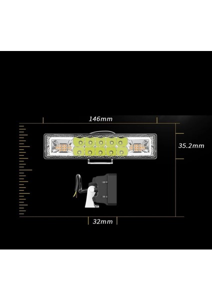 Off Road 12-24V Oto Gündüz LED Bar 6 Inç 16 LED 48 W Sarı Renk Ikaz Flash Mod Sis Farı fiyatları