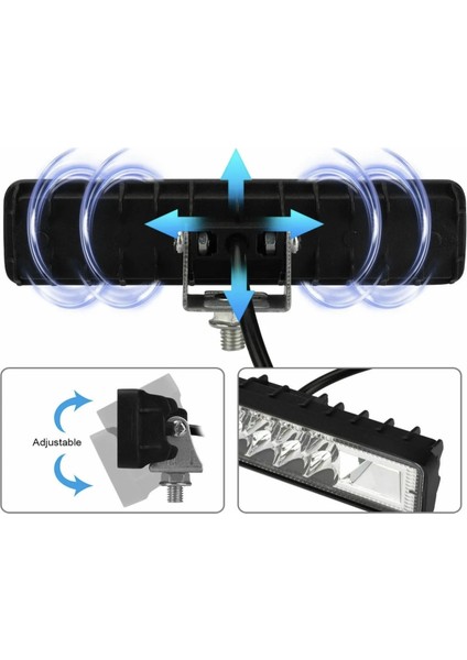 Off Road 12-24V Oto Gündüz LED Bar 6 Inç 16 LED 48 W Sarı Renk Ikaz Flash Mod Sis Farı fırsatları