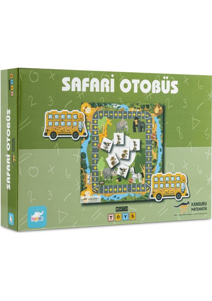 Kanguru Matematik Safari Otobüs Oyunu - Toplama & Çıkarma Işlemi | 2-4 Oyuncu | Müfredata Uyumlu / 5-6 Yaş