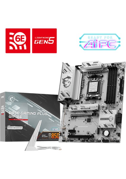 Msı MB B850 Gamıng Plus WIFI6E Am5 Ddr5 8200MHZ(OC) Dp 2x M.2 USB 10GBS 2,5g Lan Wı-Fı 6e Atx