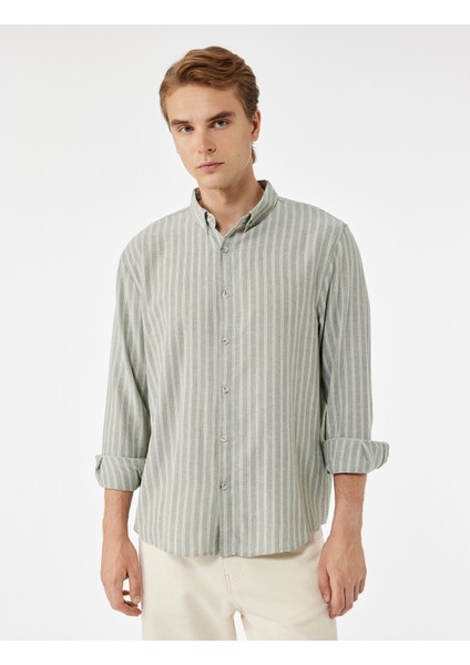 Düğmeli Yaka Pamuklu Regular Fit Uzun Kollu Gömlek fiyatları