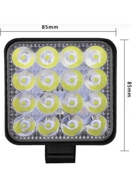 10 Adet 16 LED Off Road Iş Makinesi Kamyon Traktör Projektör Çalışma ve Sis Lambası 48 Watt 12V fiyatları