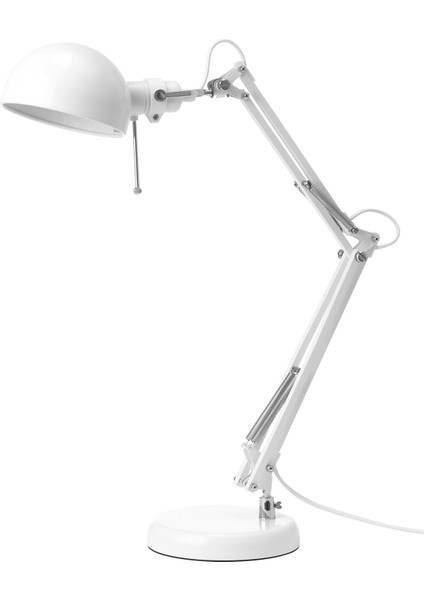 Forså Çalışma Lambası 35 cm Ayarlanabilir Kol Beyaz Çelik Masa Lambası