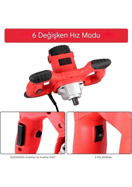 Elektrikli 6 Kademe Mikser Makinesi Harç Boya Alçı Hamur Karıştırıcı Çok Amaçlı Alet fiyatları