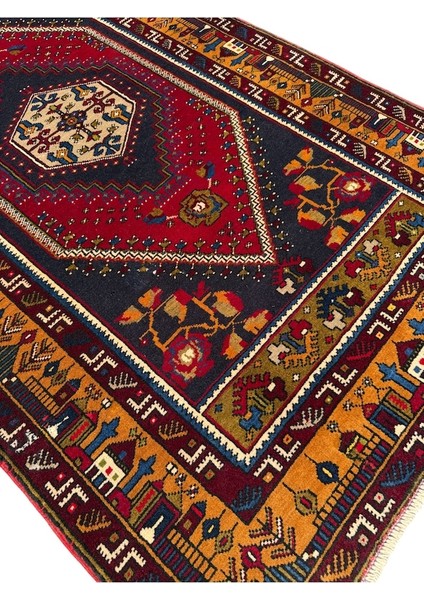 El Dokuma Sıfır Yahyalı Halısı 104X185 Kök Boya Yün Halı Kiremit fiyatları