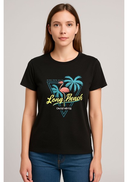 Baskılı Desenli T-Shirt %100 Pamuk