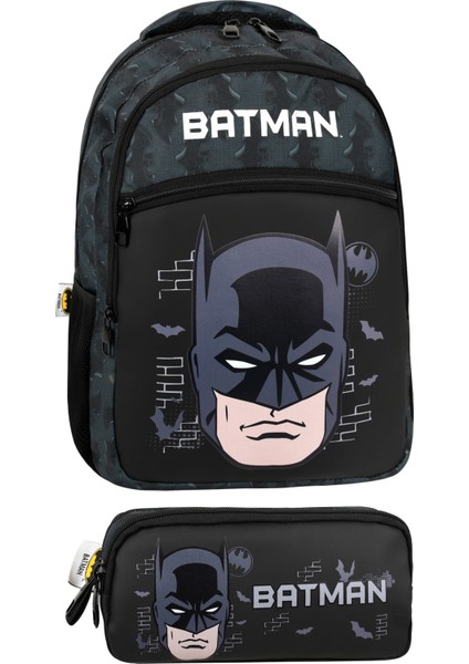 Batman Temalı Sırt Çantası ve Kalemlik Seti Su Geçirmez Tasarım ile Modern Kullanım