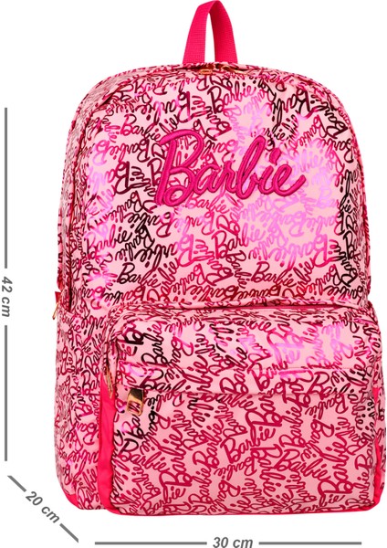 Barbie Parlak Kumaş Lisanslı Okul Sırt Çantası Pembe Desenli fiyatları