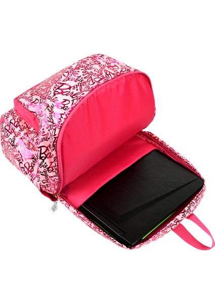 Barbie Parlak Kumaş Lisanslı Okul Sırt Çantası Pembe Desenli
