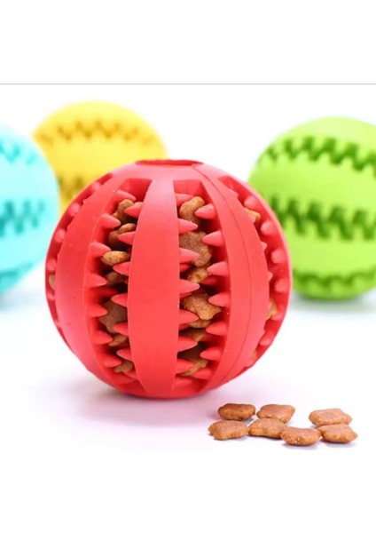 Kedi Köpek Isırma Topu, Mama Hazneli Oyuncak Top, Diş Kaşıma Topu, Pet Diş Temizleme Oyuncağı