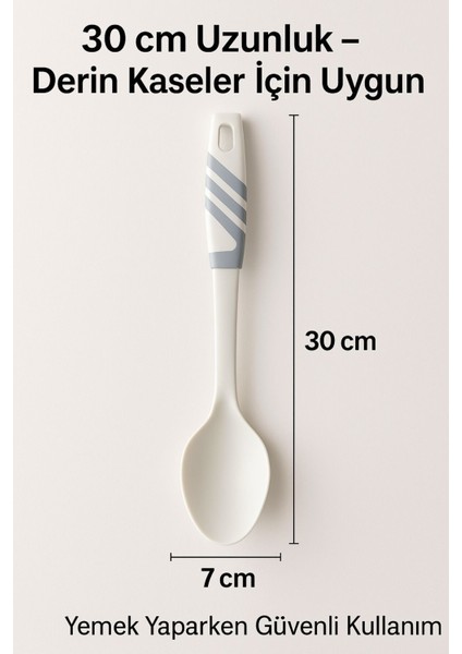 Modern Tasarım Kaşık Pişirme ve Servis Seti – 220°C Isıya Dayanıklı Beyaz modelleri