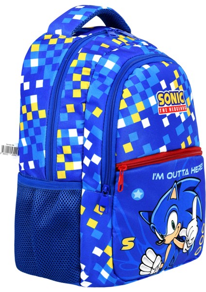 Sonic Lisanslı Ergonomik Ilkokul Çantası ve Kalemlik Dayanıklı Malzeme, Su Geçirmez Tasarım