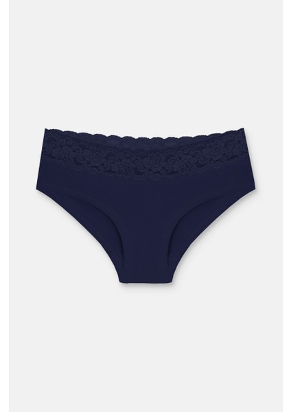 3'lü Pamuklu Brazilian Hipster Şort Külot - Lila - İndigo - Taş S fırsatları