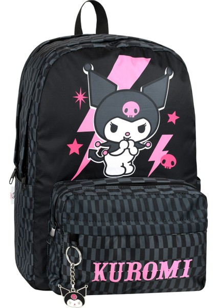 Kuromi Lisanslı Ilkokul Çantası Ortopedik, Çok Gözlü ve Su Geçirmez Tasarım