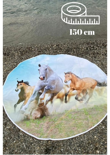 Yuvarlak Plaj, Kamp, Piknik Örtüsü Çap 150 cm