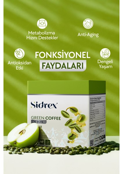 ® Green Coffee Detox | Antioksidan Destekli Şekersiz Yeşil Kahve – Yeşil Elma Aromalı fiyatları