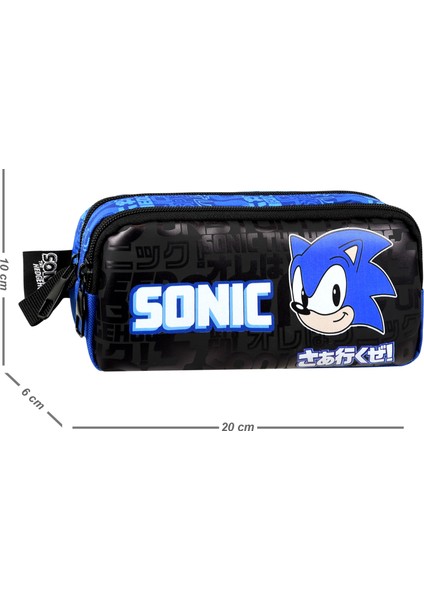 Sonic Lisanslı Ergonomik Ilkokul Çantası ve Kalemlik Dayanıklı Malzeme, Su Geçirmez Tasarım
