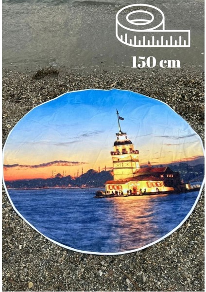 Yuvarlak Plaj, Kamp, Piknik Örtüsü Çap 150 cm