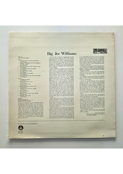 Big Joe Williams – Big Joe Williams - Dönem Baskı Plak fiyatları