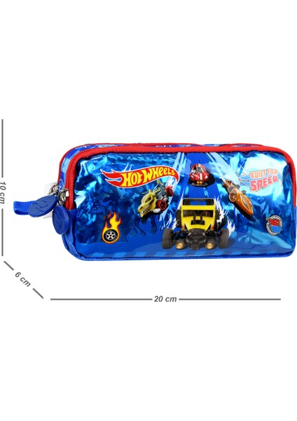 Hot Wheels Lisanslı Ergonomik Ilkokul Çantası ve Kalemlik Dayanıklı Malzeme, Su Geçirmez Tasarım