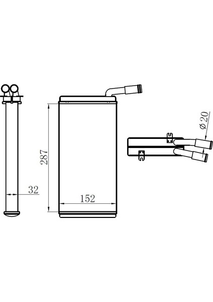 Kalorifer Radyatörü Vw Transporter T4 1.9d-Td-2.0d-2.4d-2.5d-Td (Arka)