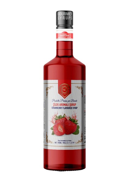 Nish Çilek Aromalı Şurup 700 ml - Cam Şişe